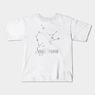 Sagittarius Zodiac Constellation in Silver Kids T-Shirt